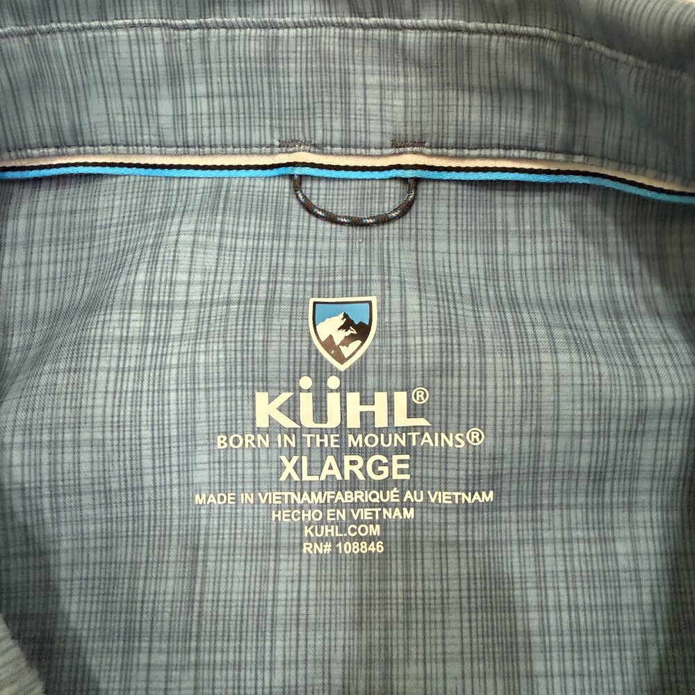 Kuhl Shirt Mens XL Persuadr Short Sleeve Button Up Lightweight Blue UPF Hiking - Picture 4 of 16